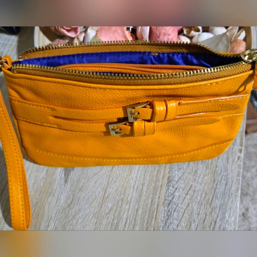 Co Lab mustard yellow Wristlet